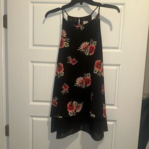 Floral Black Sleeveless Top